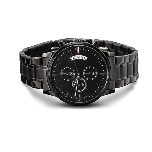 Craft Your Time: Personalized Elegance Black Chronograph Watch