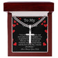 Personalized Steel Cross Necklace on Cuban Chain