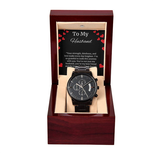 Craft Your Time: Personalized Elegance Black Chronograph Watch