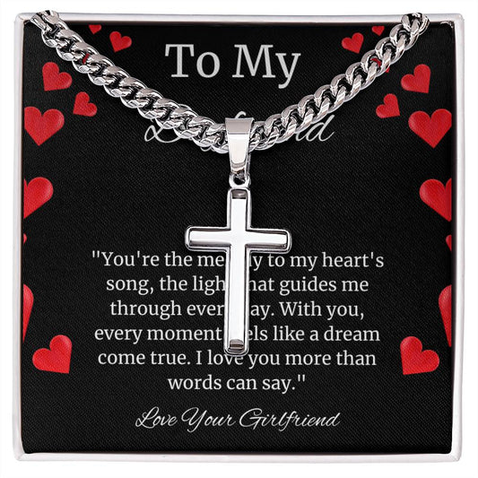 Artisan Cross Necklace on Cuban Chain